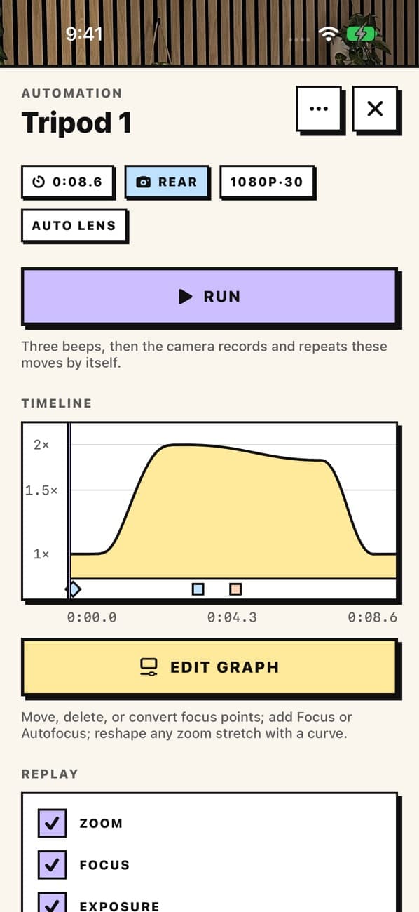 A rehearsal's screen
