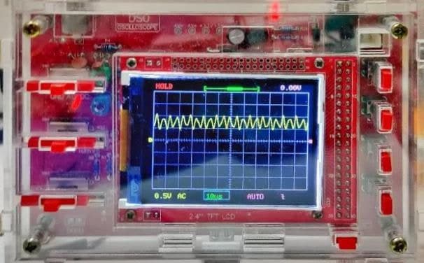 Oscilloscope trace of the carrier wave